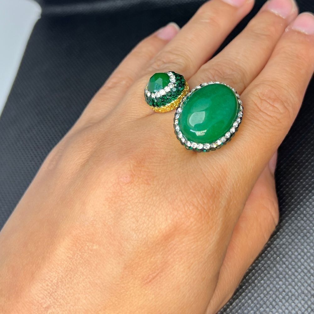 Green Onyx Adjustable Ring - Picture 10 of 14